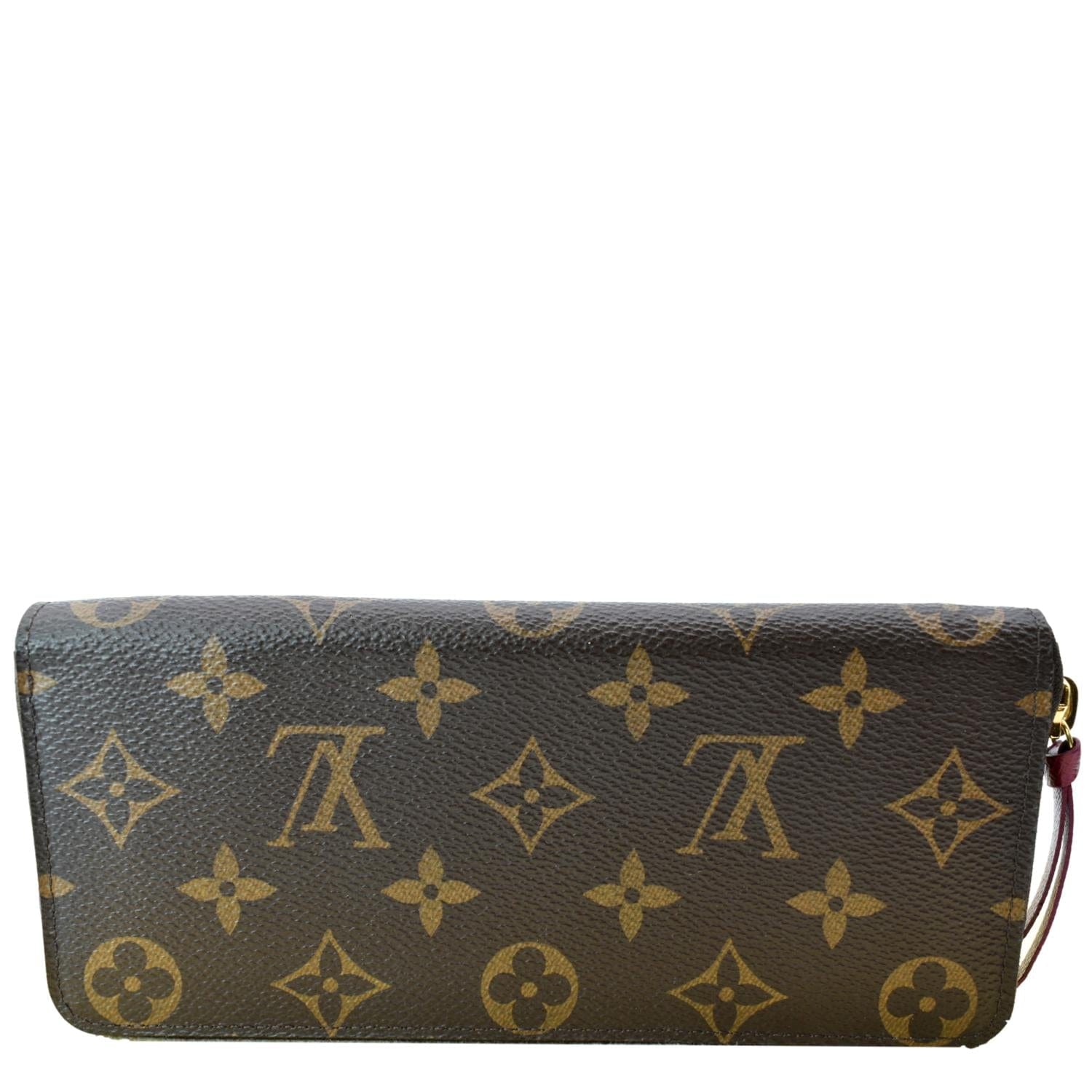 LOUIS VUITTON Clemence Monogram Canvas Zippy Wallet Brown