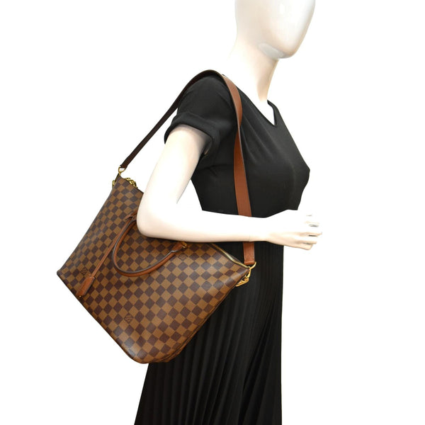 Louis Vuitton Belmont Damier Ebene Shoulder Bag Brown - Full View