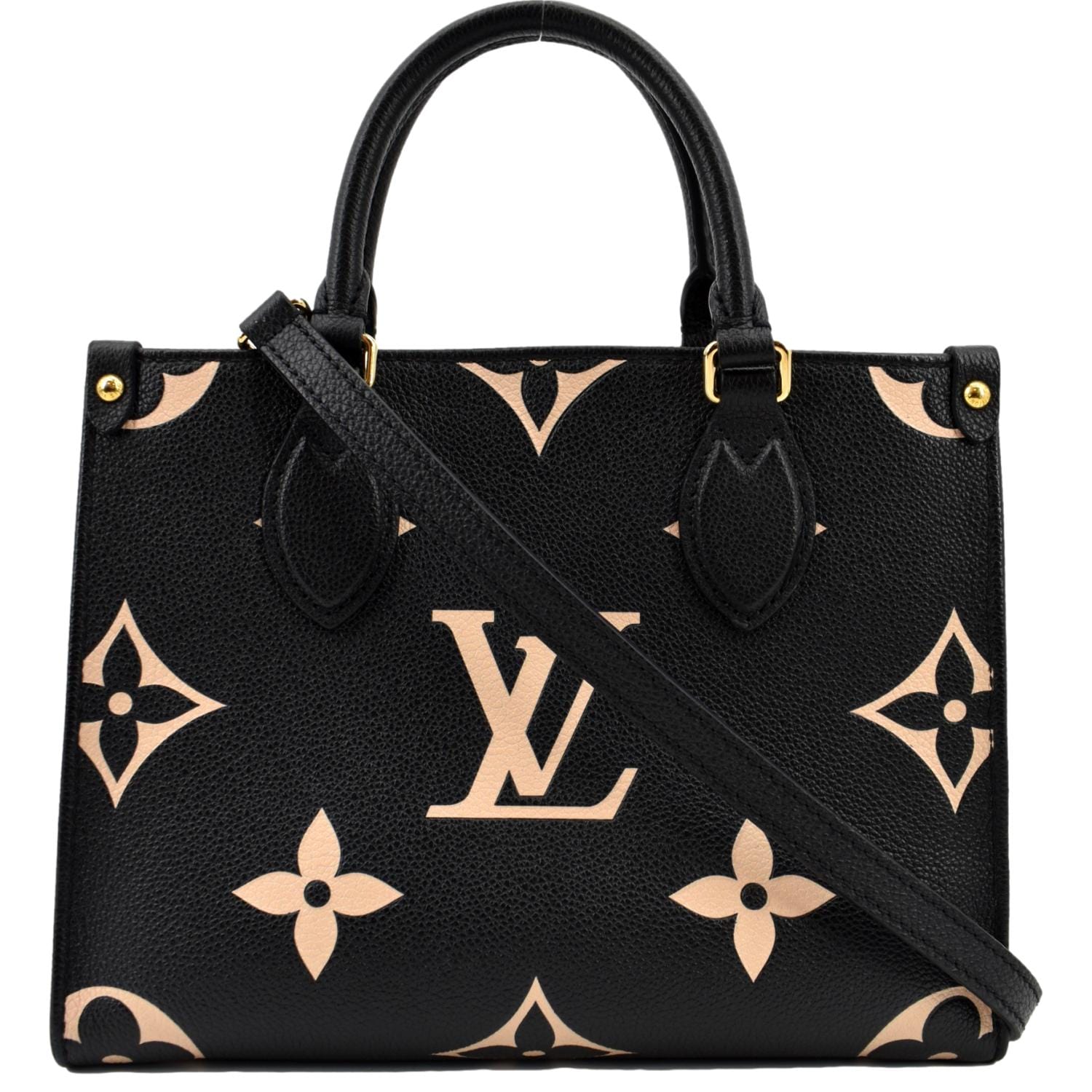 LOUIS VUITTON Onthego PM Bicolor Monogram Empreinte Shoulder Bag Black