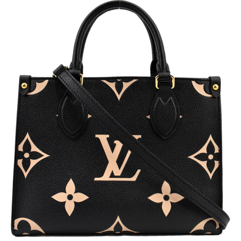 LOUIS VUITTON Onthego PM Bicolor Monogram Empreinte Shoulder Bag Black
