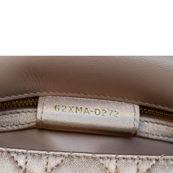 CHRISTIAN DIOR Medium Caro Iridescent Leather Shoulder Bag Metallic Pink