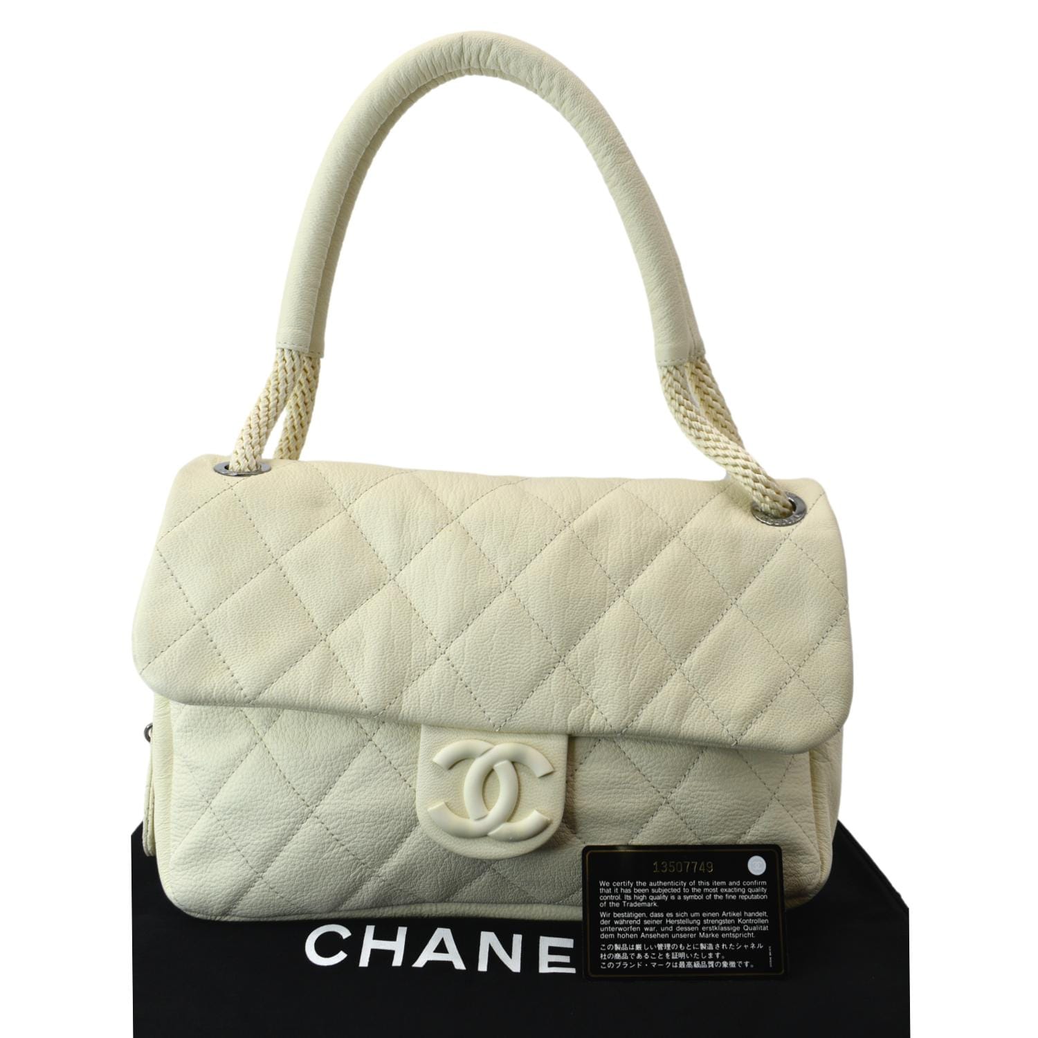 Chanel Rope Bag Chanel Rope Handle Flap Chevre Leather Shoulder Bag White