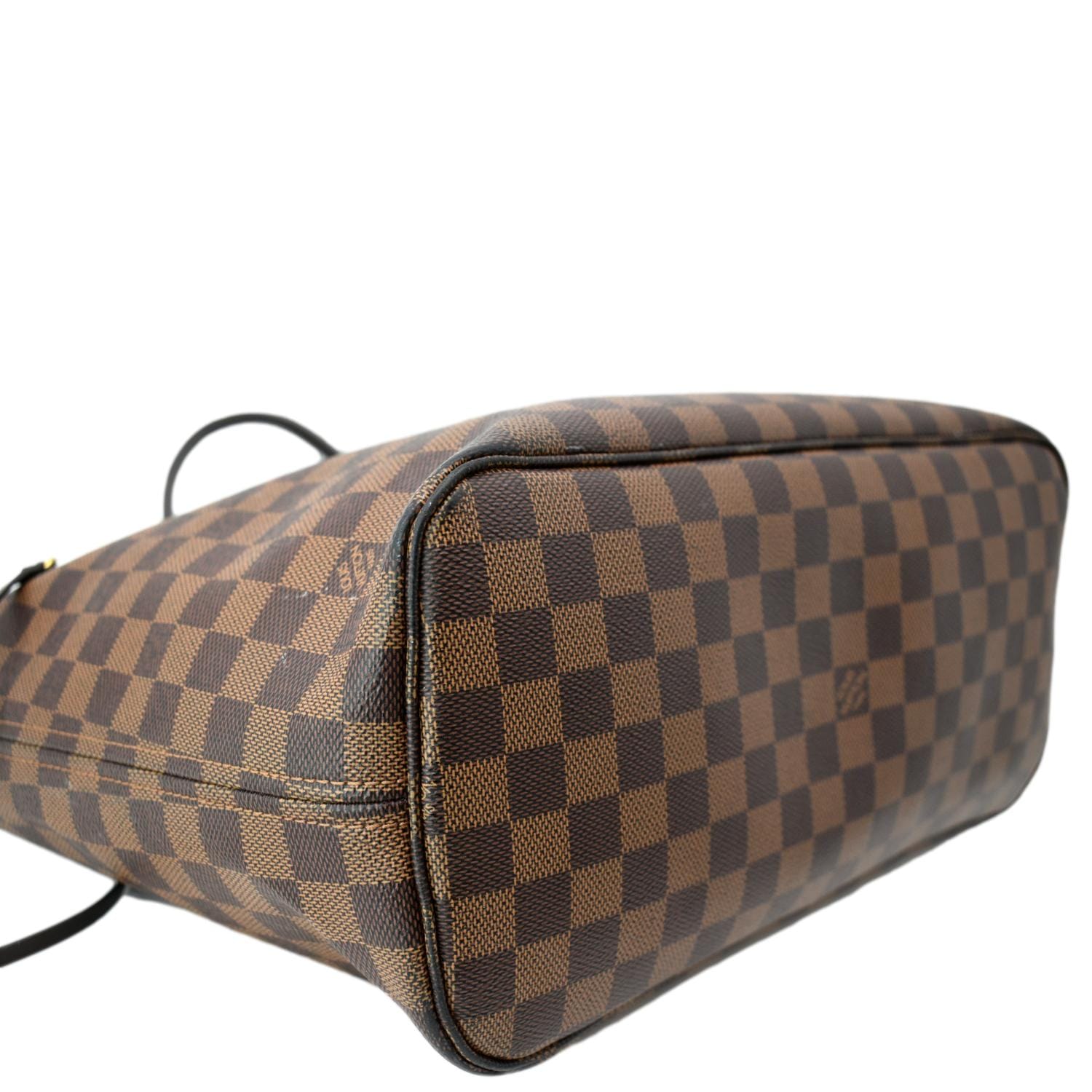 Louis Vuitton Neverfull Ebene Red Interior Gm/mm Pouch Brown