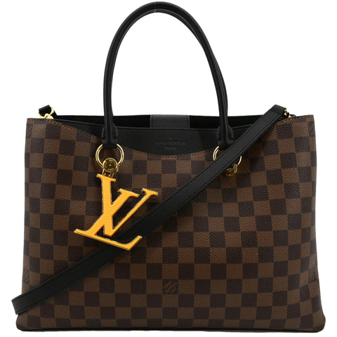 LOUIS VUITTON LV Riverside Damier Ebene Shoulder Bag Black