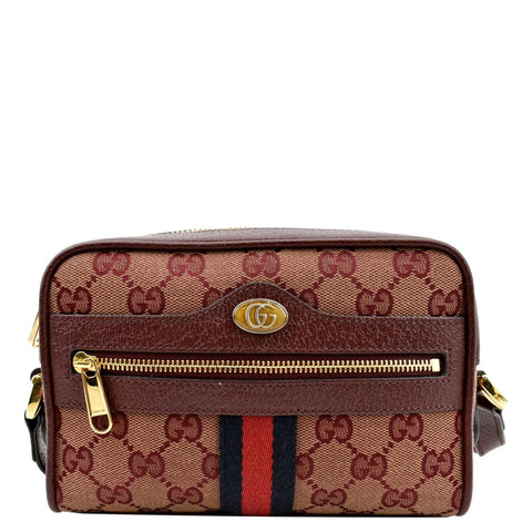 GUCCI Ophidia Mini GG Supreme Crossbody Bag Red 517350