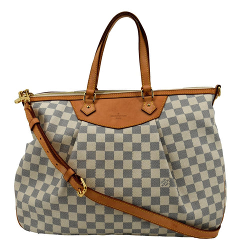 LOUIS VUITTON Siracusa GM Damier Azur Shoulder Bag White