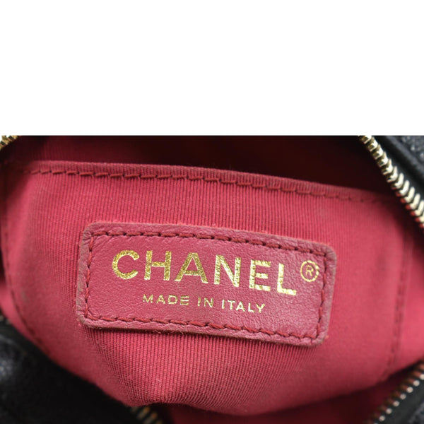 Chanel Round Quilted Caviar Leather Clutch Bag - Made In Italy