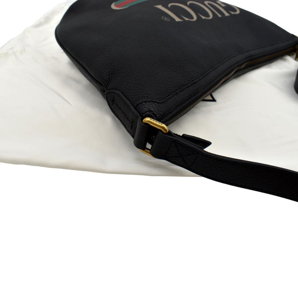 Gucci Half Moon Logo Calfskin Leather Hobo Shoulder Bag - Top Left