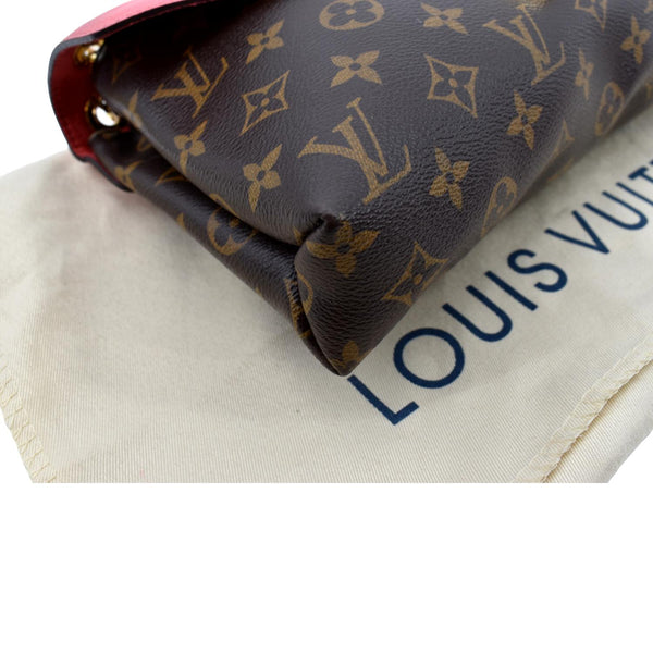 LOUIS VUITTON Pallas Chain Monogram Canvas Crossbody Bag Brown