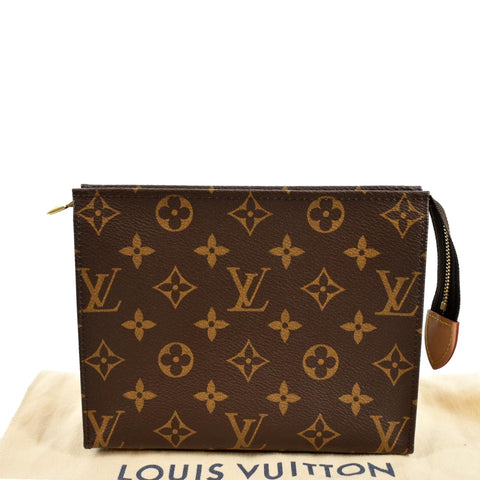 LOUIS VUITTON Toiletry 19 Monogram Canvas Cosmetics Pouch Brown