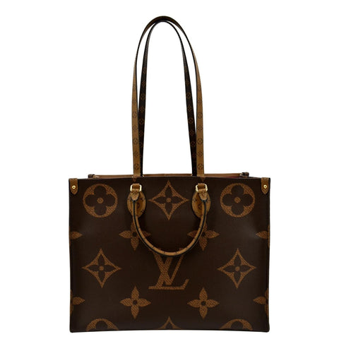 LOUIS VUITTON Onthego GM Giant Monogram Canvas Tote Shoulder Bag Brown