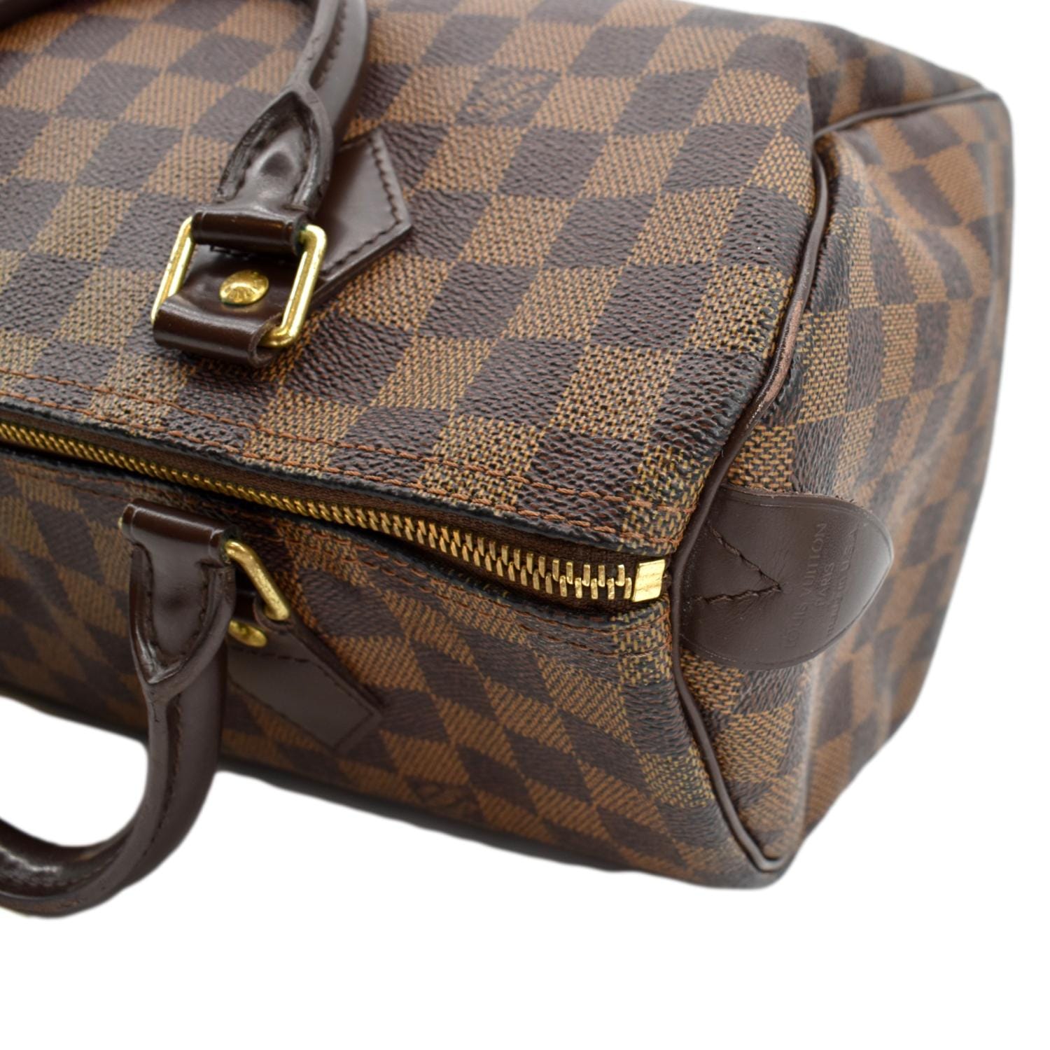 LOUIS VUITTON Speedy 30 Damier Ebene Satchel Bag Brown