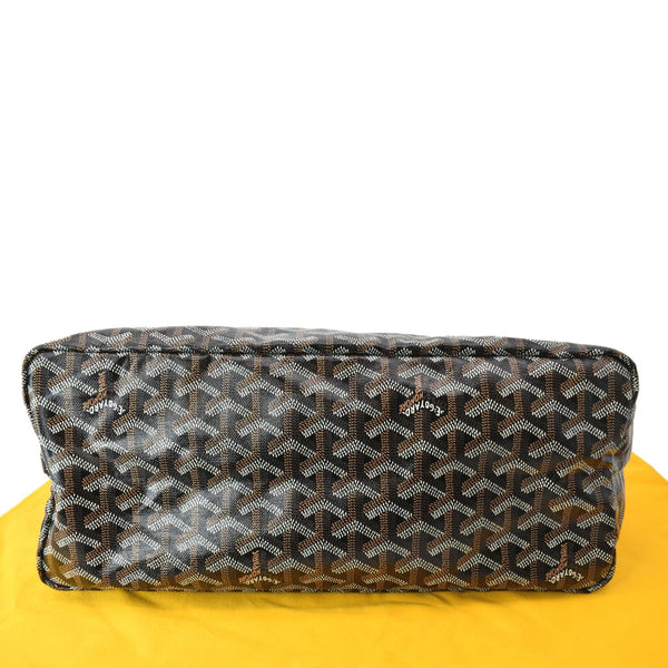 GOYARD Saint Louis PM Chevron Print Canvas Tote Bag Black Tan