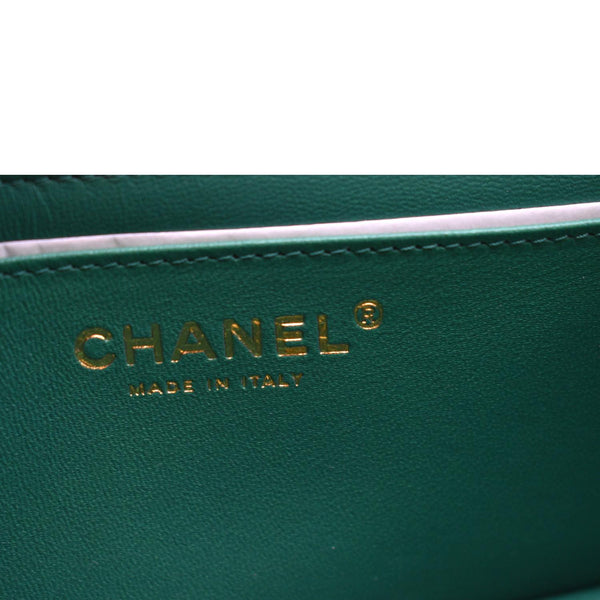CHANEL Mini Rectangular Flap Quilted Leather Crossbody Bag Green