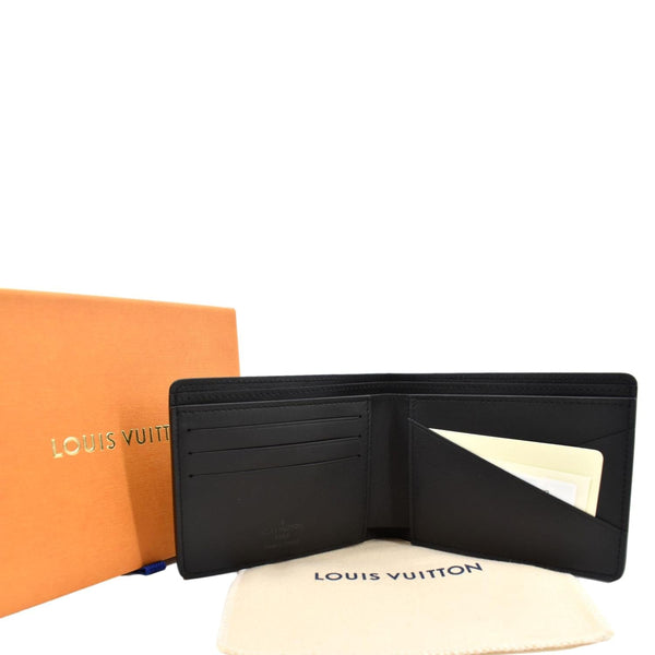 LOUIS VUITTON Multiple Aerogram Grained Calf Leather Wallet Black