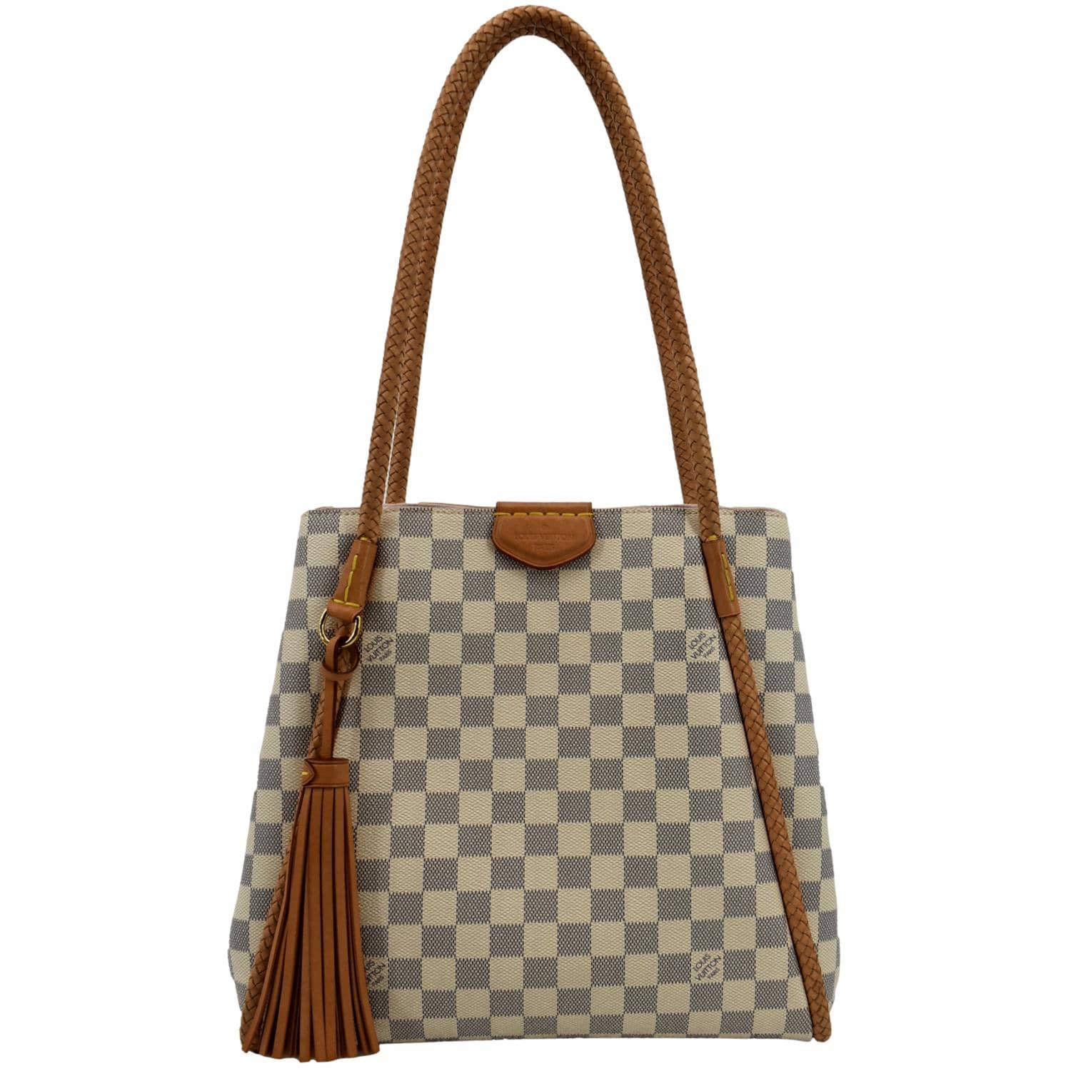 LOUIS VUITTON Propriano Damier Azur Tote Shoulder Bag White