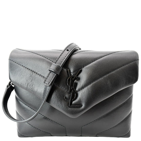 YVES SAINT LAURENT Loulou Toy Matelasse Leather Crossbody Bag Black