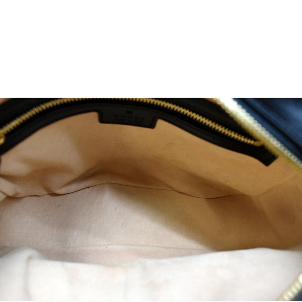 Gucci Horsebit 1955 Small Leather Shoulder Bag Black - Inside