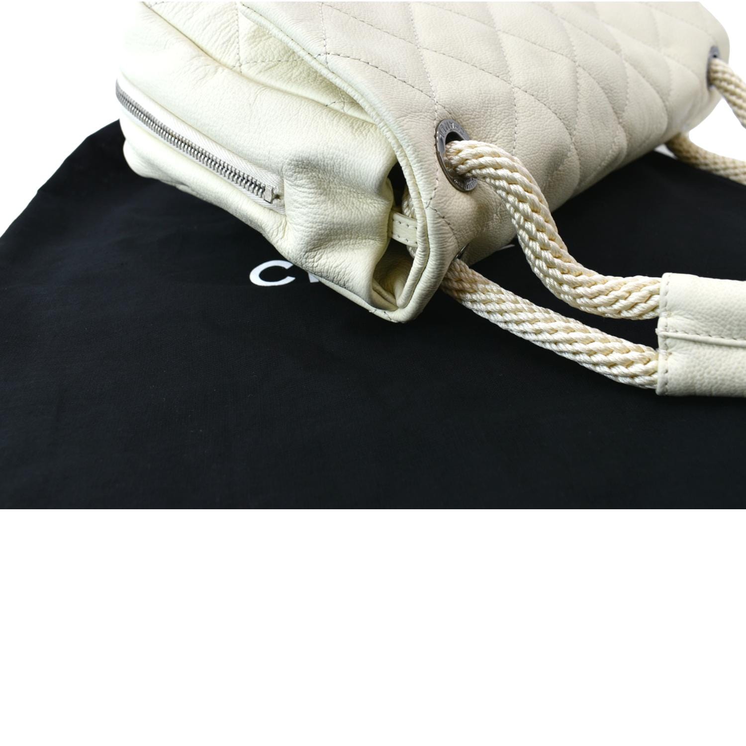 Chanel Rope Bag Chanel Rope Handle Flap Chevre Leather Shoulder Bag White