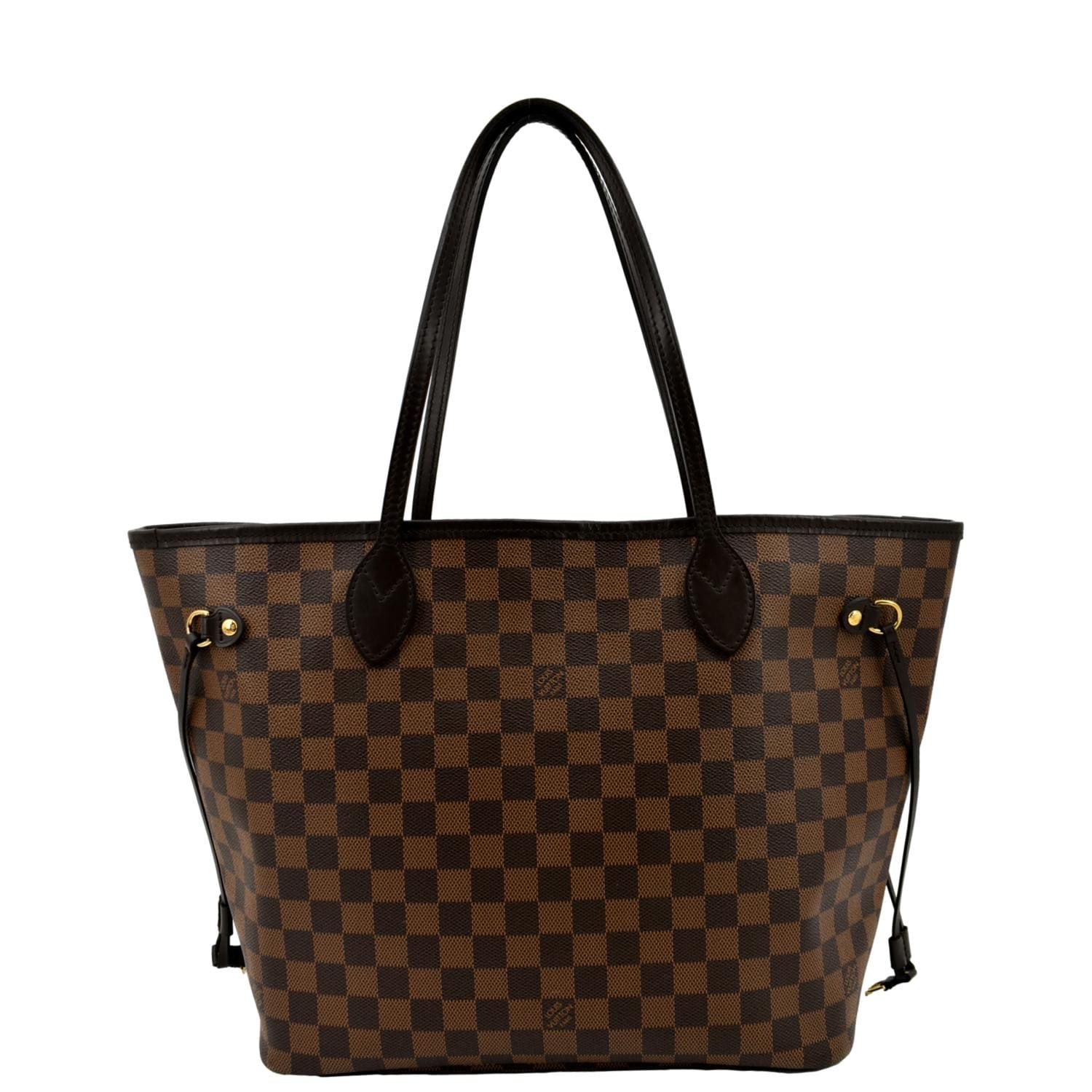 LOUIS VUITTON Neverfull MM Damier Ebene Tote Bag Brown