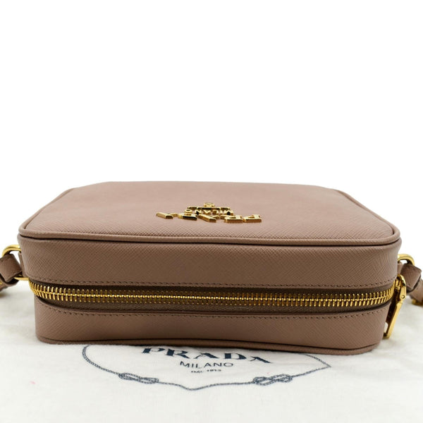 Prada Small Saffiano Leather Camera Crossbody Bag Pink - Top