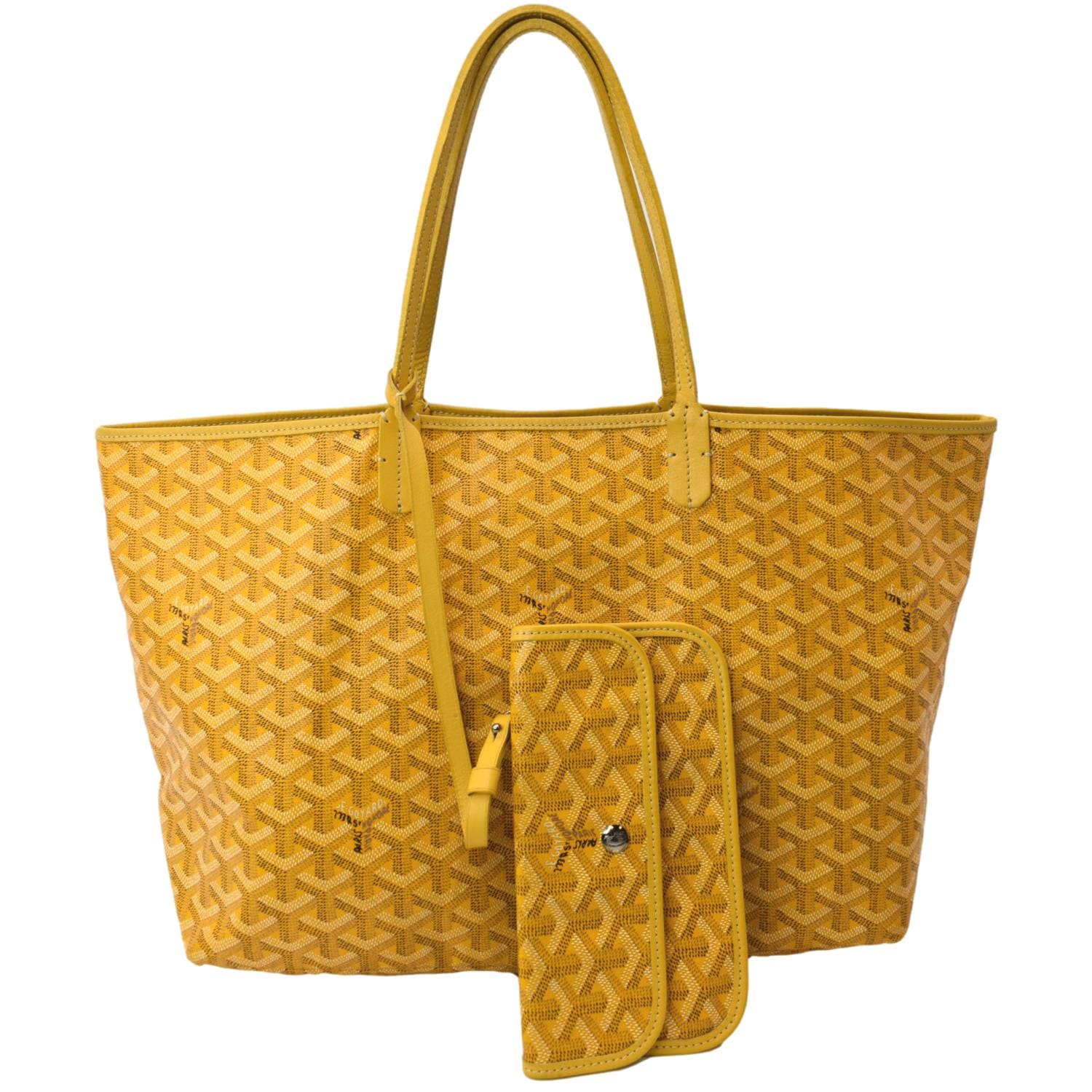 GOYARD Saint Louis PM Chevron Print Canvas Tote Bag Yellow
