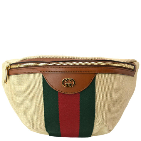 GUCCI Vintage Canvas Belt Bag Beige 575082