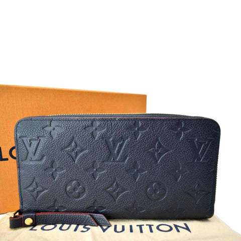 LOUIS VUITTON Monogram Empreinte Leather Zippy Wallet Navy Blue