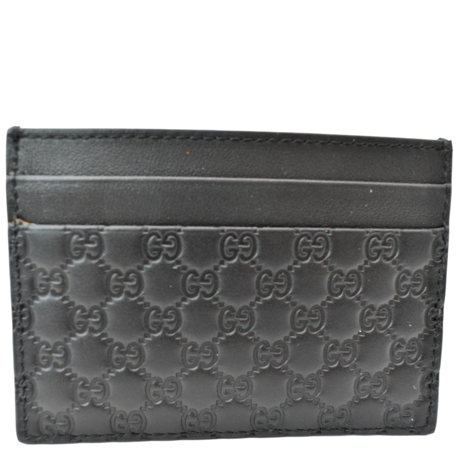 GUCCI Microguccissima Monogram Leather Card Case Black 262837