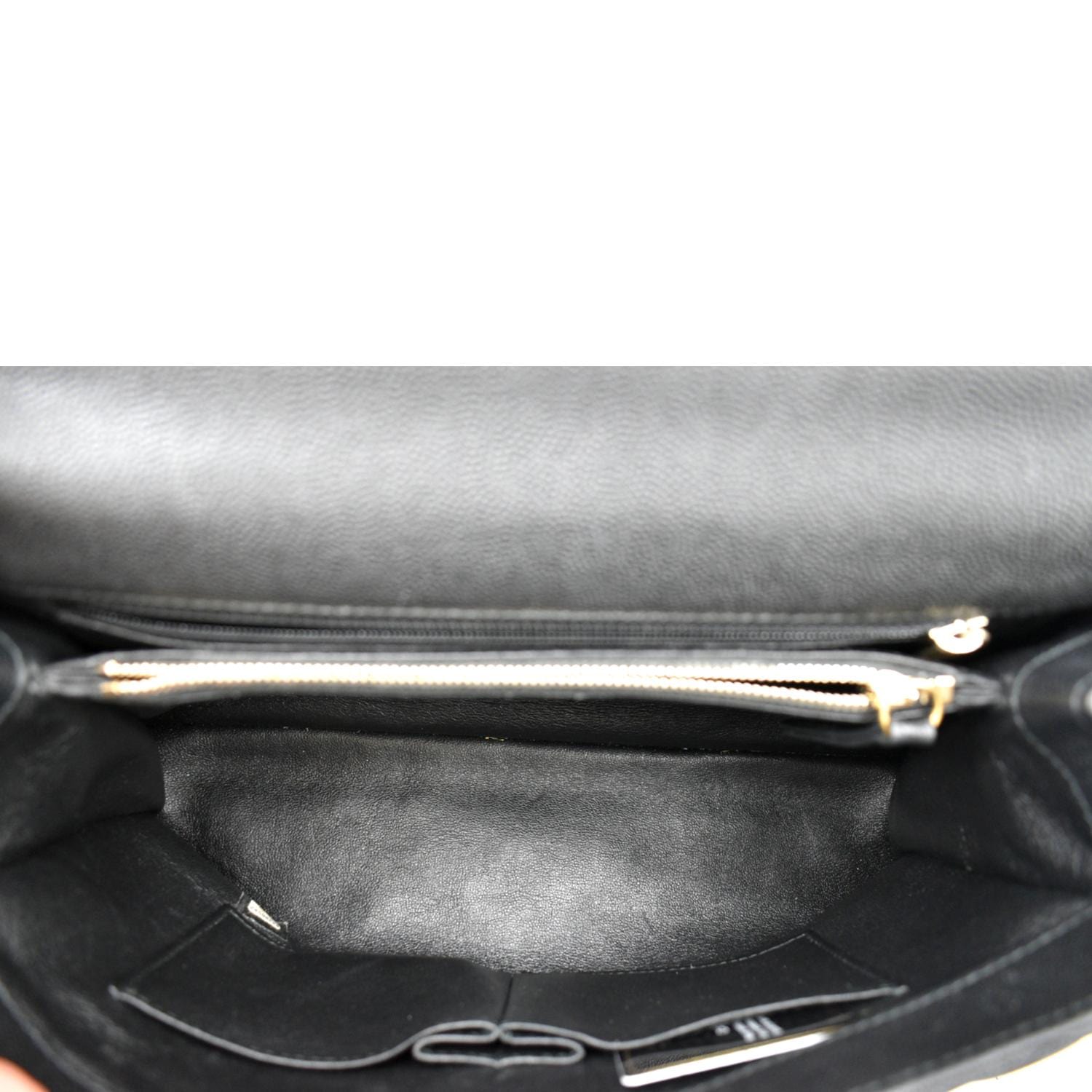 CHANEL Small Coco Quilted Caviar Lizard Handle Shoulder Bag Black - Ho