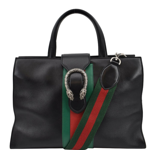 Gucci Dionysus Leather Tote Bag in Black Color - Front