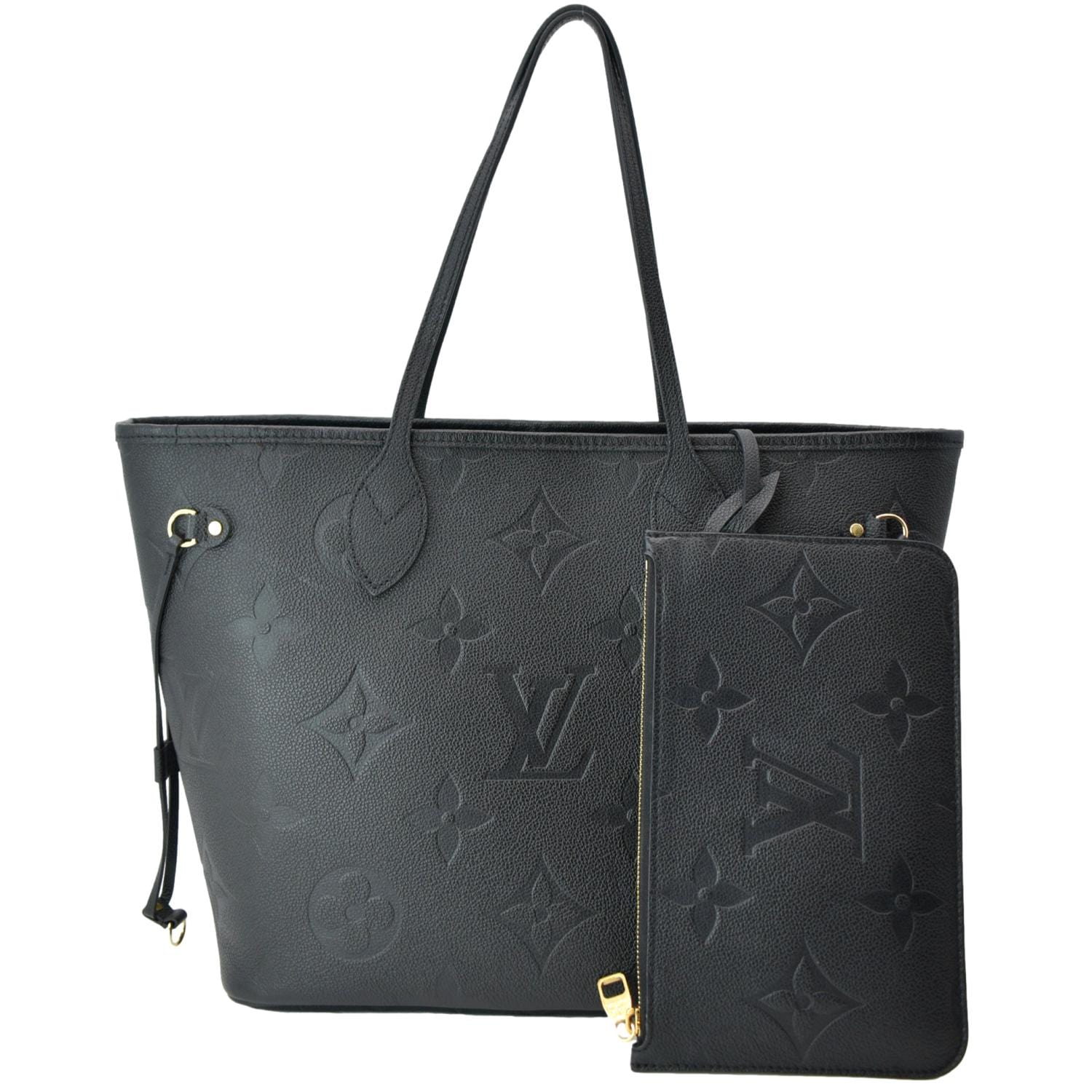 LOUIS VUITTON Neverfull MM Monogram Empreinte Tote Bag Black