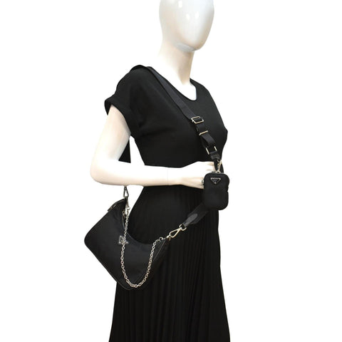 PRADA Re-Edition 2005 Nylon Shoulder Bag Black