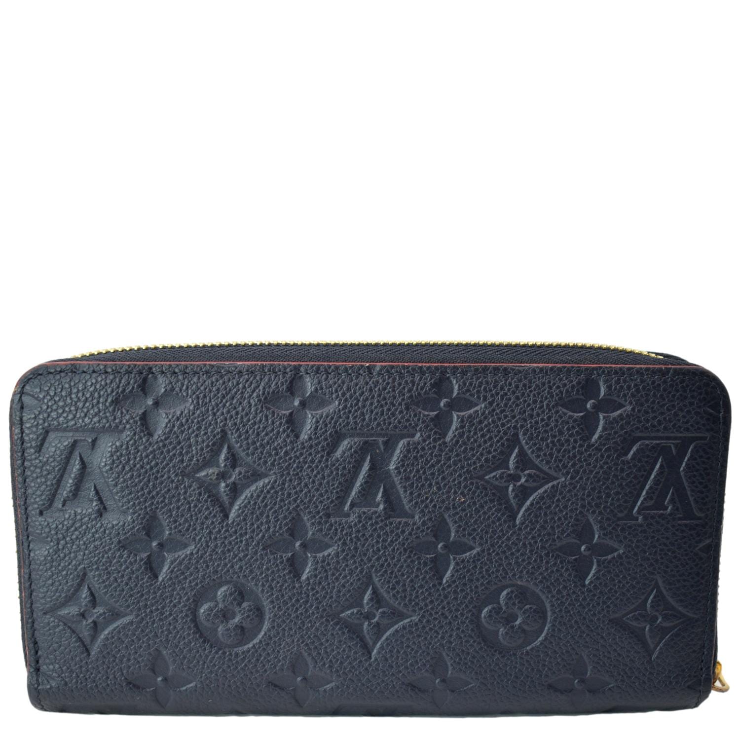 LOUIS VUITTON Monogram Empreinte Leather Zippy Wallet Navy Blue
