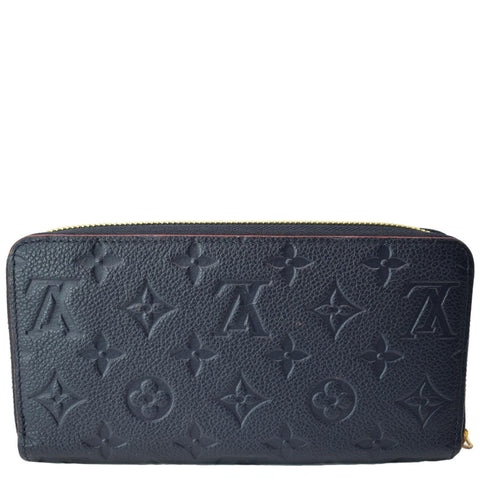 LOUIS VUITTON Monogram Empreinte Leather Zippy Wallet Navy Blue