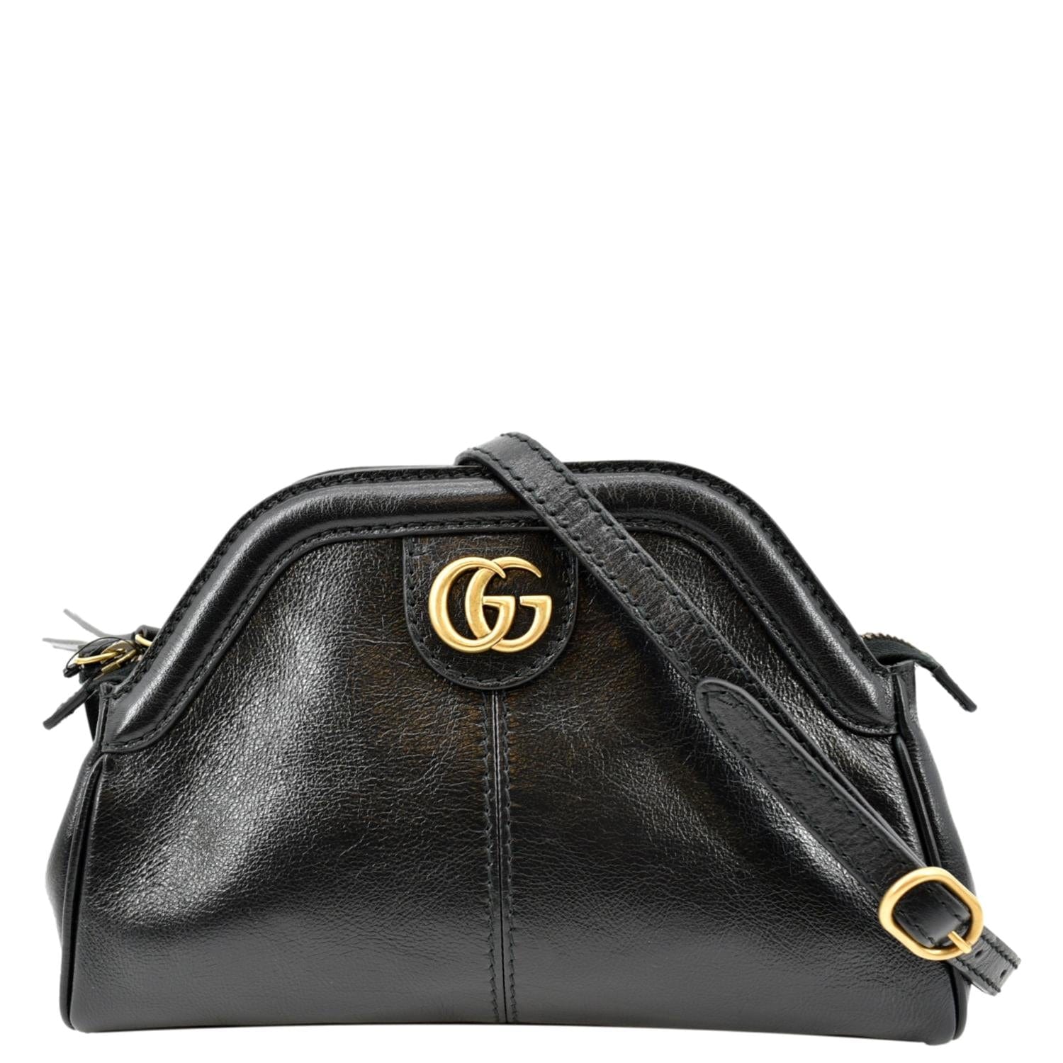GUCCI Re(Belle) Tiger head Leather Shoulder Bag Black 524620