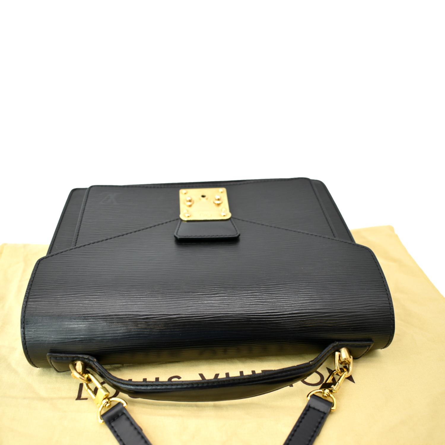 LOUIS VUITTON LV Logo Monceau Hand Bag Epi Leather Brown France M52123  30AC924