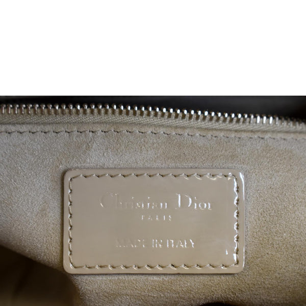 CHRISTIAN DIOR Lady Dior Small Patent Leather Shoulder Bag Beige