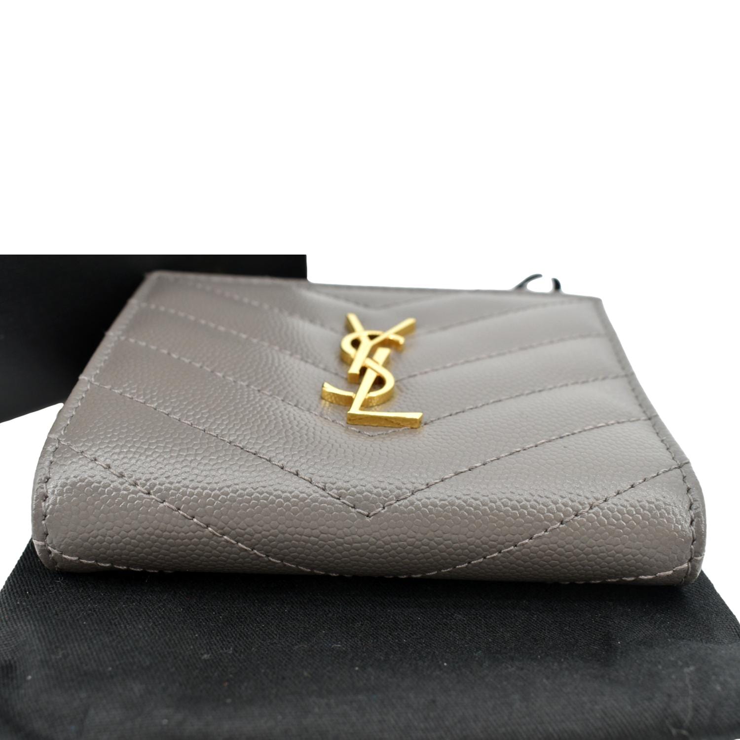 YSL Red Grainy Leather Zip Around Wallet QTADVD18RB003