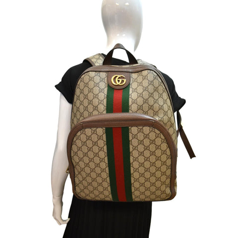 GUCCI Ophidia GG Medium Supreme Canvas Backpack Beige 547967
