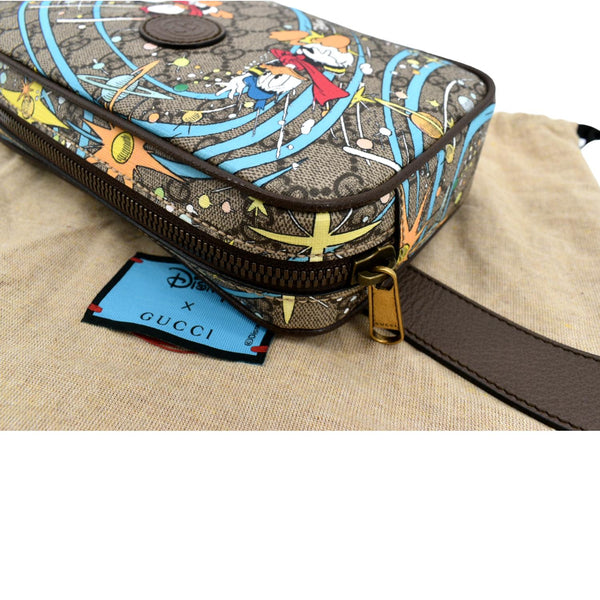 Gucci xDisney GG Supreme Canvas Belt Bag in Beige Color - Top Left