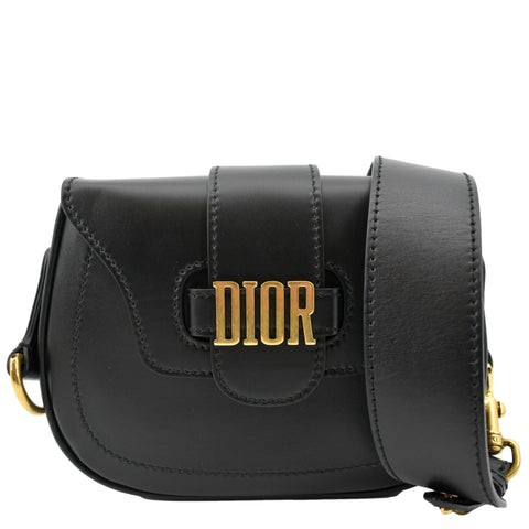 CHRISTIAN DIOR D Fence Calfskin Leather Saddle Bag Black - Hot Deals