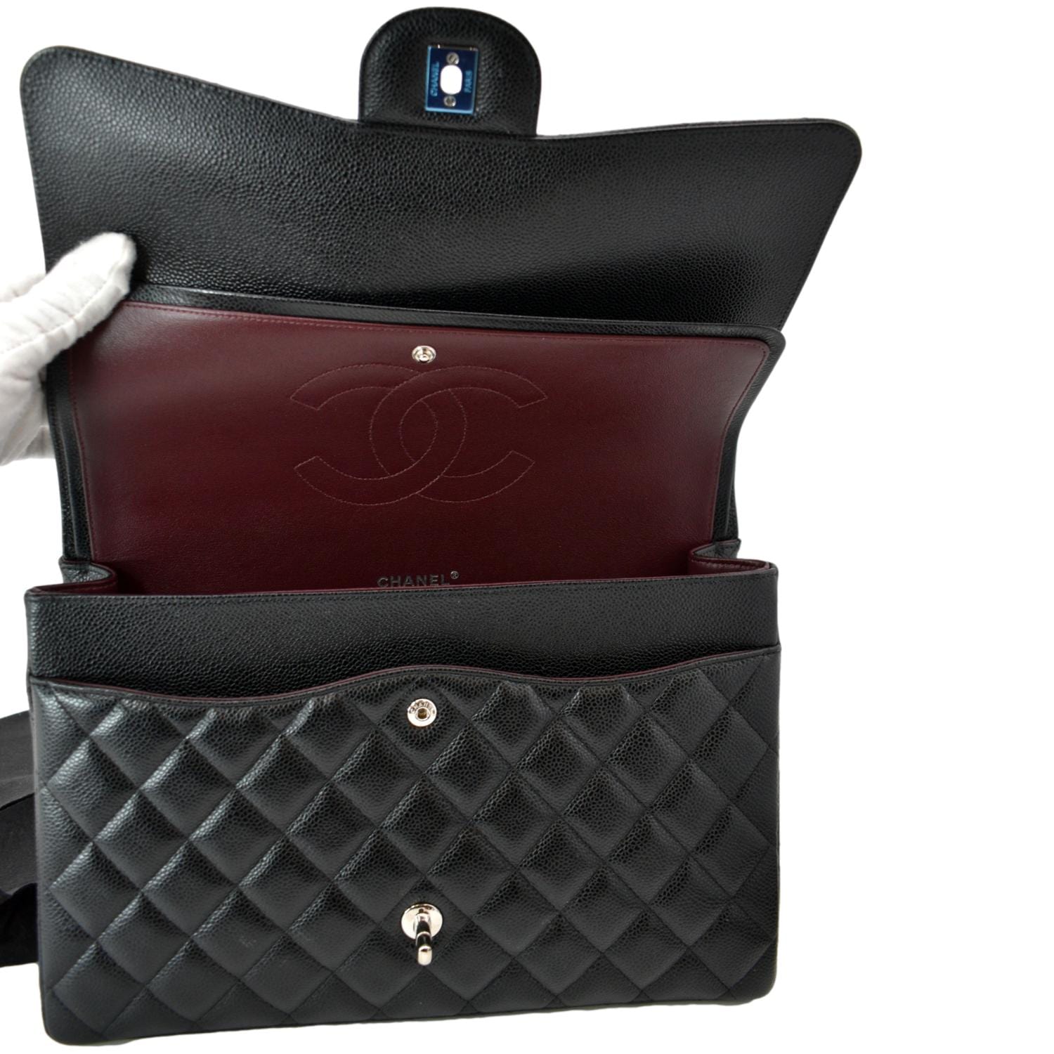 Chanel Medium Classic Black Caviar SHW - Designer WishBags