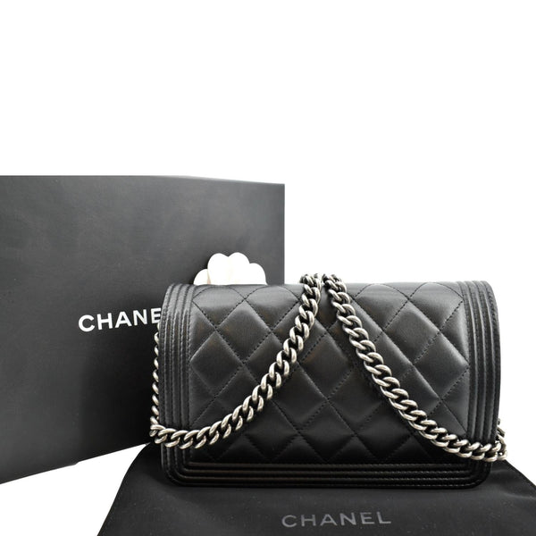 Chanel Boy Woc Lambskin Leather Wallet Clutch Bag - Back