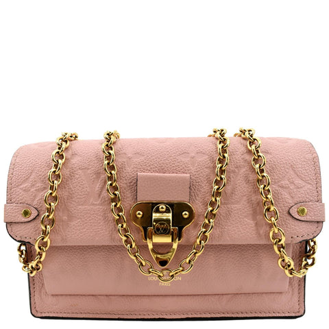 LOUIS VUITTON Vavin Monogram Empreinte Chain Wallet Light Pink