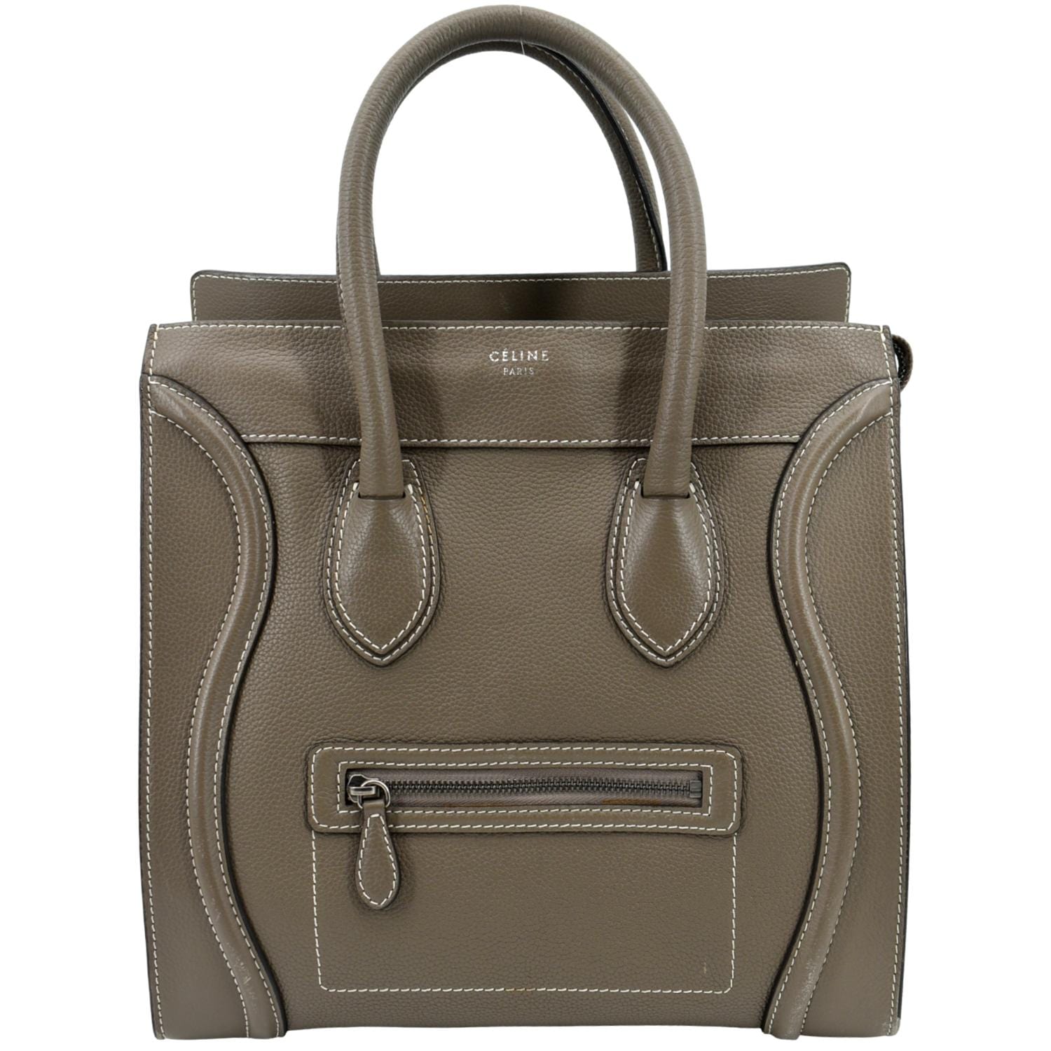 CELINE Souris Mini Luggage Calfskin  Leather Tote Bag Dune - Sold