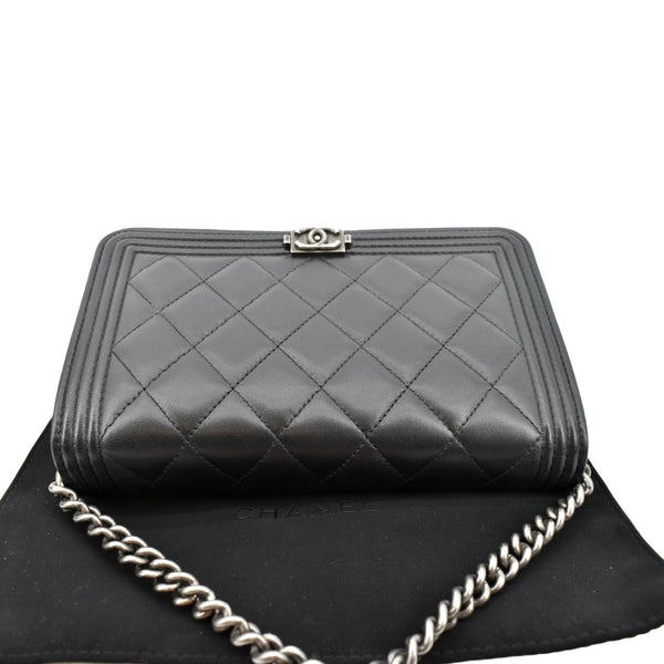 Chanel Boy Woc Lambskin Leather Wallet Clutch Bag - Top
