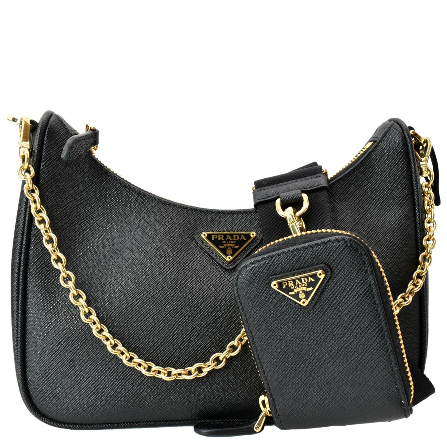 PRADA Re-Edition 2005 Saffiano Leather Shoulder Bag Black
