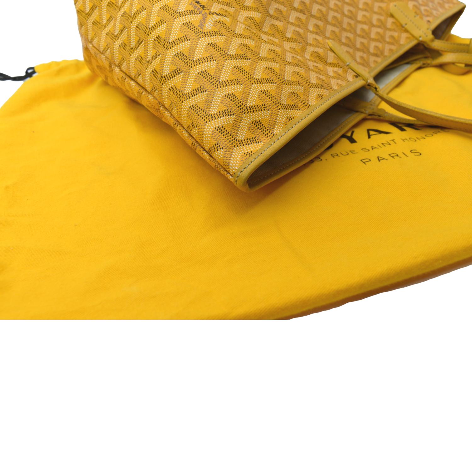 GOYARD Saint Louis PM Chevron Print Canvas Tote Bag Yellow