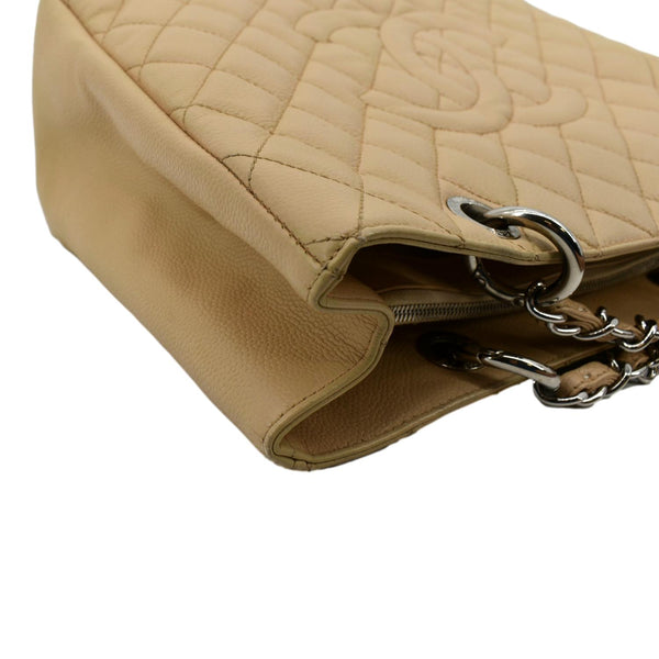 CHANEL Grand Shopping Caviar Leather GST Tote Bag Beige